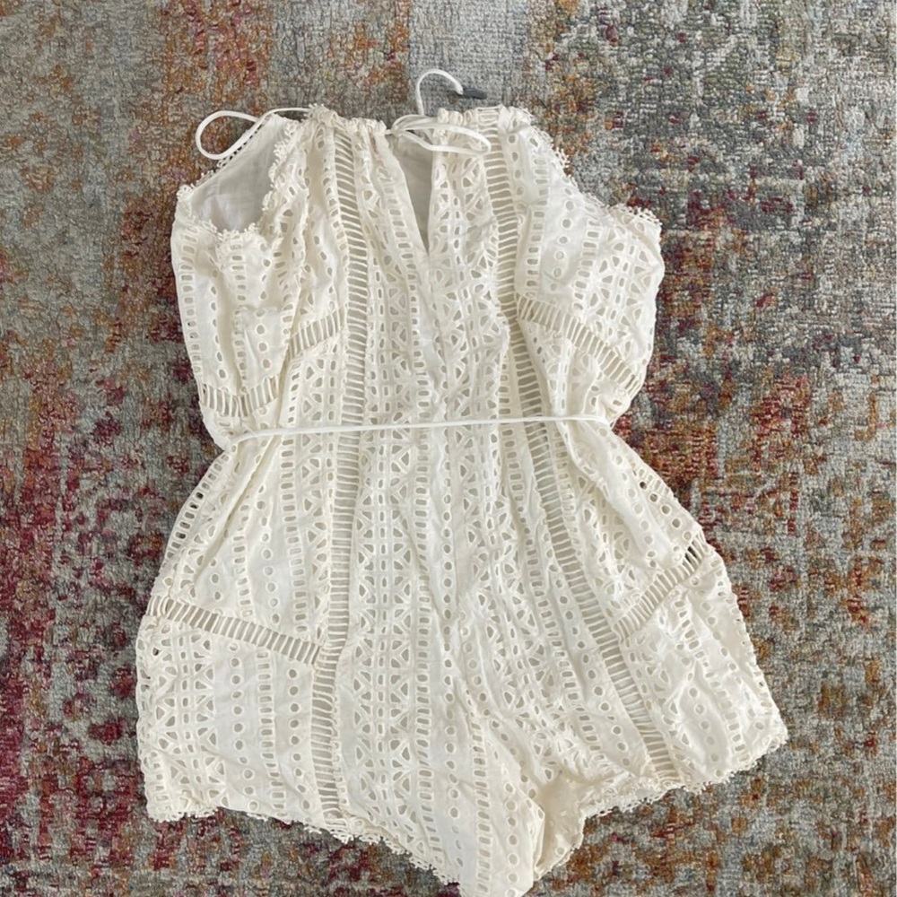 Amuse Society Cream Lace Jumpsuit with Intricate Design